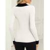 Zeagoo Womens 2026 Sweater Tops Long Sleeve V Neck Ribbed Knit Slim Fitted Casual Work Basic Shirts S-XXL(Pat4)