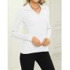 Zeagoo Womens 2026 Sweater Tops Long Sleeve V Neck Ribbed Knit Slim Fitted Casual Work Basic Shirts S-XXL(White)