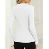 Zeagoo Womens 2026 Sweater Tops Long Sleeve V Neck Ribbed Knit Slim Fitted Casual Work Basic Shirts S-XXL(White)
