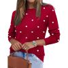 Zeagoo Womens 2026 Fall Sweaters Long Sleeve Tops Classic Crew Neck Pullover Sweaters Loose Dressy Casual Basic Clothes(Love Print-red)
