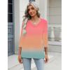 Zeagoo 3/4 Length Sleeve Womens Tops Casual V Neck Shirts Soft Basic Tees Business Work Blouses(Multicoloured)