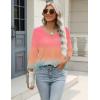 Zeagoo 3/4 Length Sleeve Womens Tops Casual V Neck Shirts Soft Basic Tees Business Work Blouses(Multicoloured)