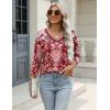 Zeagoo 3/4 Length Sleeve Womens Tops Casual V Neck Shirts Soft Basic Tees Business Work Blouses(Mz849)