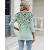 Zeagoo 3/4 Length Sleeve Womens Tops Casual V Neck Shirts Soft Basic Tees Business Work Blouses(Spring Bird)