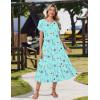 Zeagoo Women Summer Midi A Line Dress Short Sleeve Casual Flowy Tiered Beach Long Sundress with Pockets 2026 Vacation Travel(Bf311)