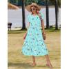 Zeagoo Women Summer Midi A Line Dress Short Sleeve Casual Flowy Tiered Beach Long Sundress with Pockets 2026 Vacation Travel(Bf311)