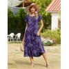 Zeagoo Women Summer Midi A Line Dress Short Sleeve Casual Flowy Tiered Beach Long Sundress with Pockets 2026 Vacation Travel(Mz907)