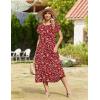 Zeagoo Women Summer Midi A Line Dress Short Sleeve Casual Flowy Tiered Beach Long Sundress with Pockets 2026 Vacation Travel(Xh546)