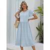 Zeagoo Women Summer Short Sleeve Midi Dress with Pockets Casual Aline Flowy Tshirt Dress Floral Vocation Beach Sundress(Jh531)