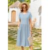 Zeagoo Women Summer Short Sleeve Midi Dress with Pockets Casual Aline Flowy Tshirt Dress Floral Vocation Beach Sundress(Jh531)