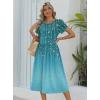 Zeagoo Women Summer Short Sleeve Midi Dress with Pockets Casual Aline Flowy Tshirt Dress Floral Vocation Beach Sundress(Xh363)
