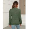 Zeagoo Women’s Lightweight Crochet Cropped Cardigan 2024 V Neck Long Sleeve Button up Bolero Shrug Sweater(Green)