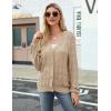 Zeagoo Women’s Lightweight Crochet Cropped Cardigan 2024 V Neck Long Sleeve Button up Bolero Shrug Sweater(Khaki)