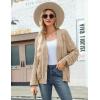 Zeagoo Women’s Lightweight Crochet Cropped Cardigan 2024 V Neck Long Sleeve Button up Bolero Shrug Sweater(Khaki)