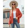Zeagoo Women’s Lightweight Crochet Cropped Cardigan 2024 V Neck Long Sleeve Button up Bolero Shrug Sweater(Red)