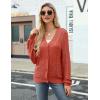Zeagoo Women’s Lightweight Crochet Cropped Cardigan 2024 V Neck Long Sleeve Button up Bolero Shrug Sweater(Red)