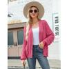 Zeagoo Women’s Lightweight Crochet Cropped Cardigan 2024 V Neck Long Sleeve Button up Bolero Shrug Sweater(Rose)