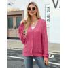 Zeagoo Women’s Lightweight Crochet Cropped Cardigan 2024 V Neck Long Sleeve Button up Bolero Shrug Sweater(Rose)