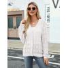 Zeagoo Women’s Lightweight Crochet Cropped Cardigan 2024 V Neck Long Sleeve Button up Bolero Shrug Sweater(White)