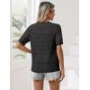 Zeagoo Women’s Short Sleeve Summer Cardigan V-Neck Button up Lightweight Hollow Out Sweater Cardigans Shrug(A-black)