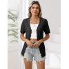 Zeagoo Women’s Short Sleeve Summer Cardigan V-Neck Button up Lightweight Hollow Out Sweater Cardigans Shrug(A-black)