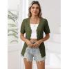 Zeagoo Women’s Short Sleeve Summer Cardigan V-Neck Button up Lightweight Hollow Out Sweater Cardigans Shrug(Army Green)