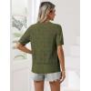 Zeagoo Women’s Short Sleeve Summer Cardigan V-Neck Button up Lightweight Hollow Out Sweater Cardigans Shrug(Army Green)