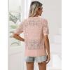 Zeagoo Women’s Short Sleeve Summer Cardigan V-Neck Button up Lightweight Hollow Out Sweater Cardigans Shrug(Pink)