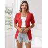 Zeagoo Women’s Short Sleeve Summer Cardigan V-Neck Button up Lightweight Hollow Out Sweater Cardigans Shrug(Red)