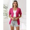 Zeagoo Women’s Short Sleeve Summer Cardigan V-Neck Button up Lightweight Hollow Out Sweater Cardigans Shrug(Rose Red)