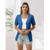 Zeagoo Women’s Short Sleeve Summer Cardigan V-Neck Button up Lightweight Hollow Out Sweater Cardigans Shrug(Royal Blue)