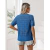 Zeagoo Women’s Short Sleeve Summer Cardigan V-Neck Button up Lightweight Hollow Out Sweater Cardigans Shrug(Royal Blue)