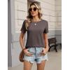 Zeagoo Womens Tshirt Short Sleeve Summer Tops Crewneck Casual Basic Tee Shirts Spring Clothes Trendy Outfit(Brown)