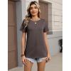 Zeagoo Womens Tshirt Short Sleeve Summer Tops Crewneck Casual Basic Tee Shirts Spring Clothes Trendy Outfit(Brown)