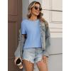 Zeagoo Womens Tshirt Short Sleeve Summer Tops Crewneck Casual Basic Tee Shirts Spring Clothes Trendy Outfit(Light Blue)