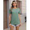 Zeagoo Womens Tshirt Short Sleeve Summer Tops Crewneck Casual Basic Tee Shirts Spring Clothes Trendy Outfit(Light Green)