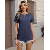 Zeagoo Womens Tshirt Short Sleeve Summer Tops Crewneck Casual Basic Tee Shirts Spring Clothes Trendy Outfit(Navy Blue)