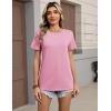 Zeagoo Womens Tshirt Short Sleeve Summer Tops Crewneck Casual Basic Tee Shirts Spring Clothes Trendy Outfit(Pink)