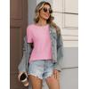 Zeagoo Womens Tshirt Short Sleeve Summer Tops Crewneck Casual Basic Tee Shirts Spring Clothes Trendy Outfit(Pink)