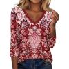 Zeagoo 3/4 Length Sleeve Womens Tops Casual V Neck Shirts Soft Basic Tees Business Work Blouses(Mz849)