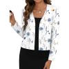 Zeagoo Women’s Lightweight Summer Cardigan Cropped Long Sleeve Shrug Thin Open Front Sheer Bolero for Dresses(Printed Floral Bf290)