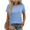 Zeagoo Womens Tshirt Short Sleeve Summer Tops Crewneck Casual Basic Tee Shirts Spring Clothes Trendy Outfit(Light Blue)