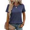 Zeagoo Womens Tshirt Short Sleeve Summer Tops Crewneck Casual Basic Tee Shirts Spring Clothes Trendy Outfit(Navy Blue)