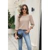 Zeagoo 3/4 Length Sleeve Blouse Pleated Tops Tunics for Women Dressy Shirt Business Casual(Moon Grey)