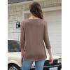 Zeagoo 3/4 Length Sleeve Women Tops Crew Neck Blouses Dressy Casual Summer T Shirts Loose Fit Business Work Clothes(Brown)
