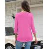 Zeagoo 3/4 Length Sleeve Women Tops Crew Neck Blouses Dressy Casual Summer T Shirts Loose Fit Business Work Clothes(Pink)