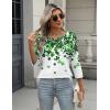 Zeagoo 3/4 Length Sleeve Women Tops Crew Neck Blouses Dressy Casual Summer T Shirts Loose Fit Business Work Clothes(Sp77)