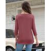 Zeagoo 3/4 Length Sleeve Women Tops Crew Neck Blouses Dressy Casual Summer T Shirts Loose Fit Business Work Clothes(Wine Red)