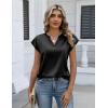 Zeagoo Women Tops Silk Satin Blouses V Neck Summer Shirts Cap Sleeve Business Casual Dressy Spring Clothing(Black)
