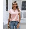 Zeagoo Women Tops Silk Satin Blouses V Neck Summer Shirts Cap Sleeve Business Casual Dressy Spring Clothing(Champagne)